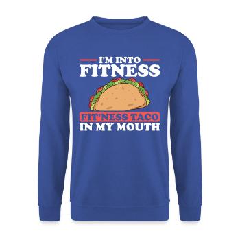 Fitness Taco In My Mouth T-shirt - Sweat-shirt Unisexe - bleu royal - Devant - Alina (178cm) & Michal (187cm)