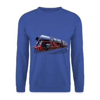 Dampflok 01 519 in Farbe - Unisex Pullover - Royalblau - Vorne - Alina (178cm) & Michal (187cm)