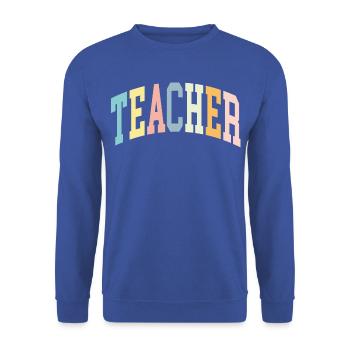 Teacher - Unisex Pullover - Royalblau - Vorne - Alina (178cm) & Michal (187cm)