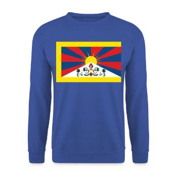 Offizielle tibetische Chungpo-Flagge - Unisex Pullover - Royalblau - Vorne - Alina (178cm) & Michal (187cm)