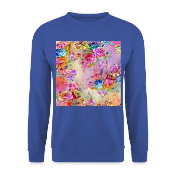 Regenbogenblüte-Kaskade - Unisex Pullover - Royalblau - Vorne - Alina (178cm) & Michal (187cm)