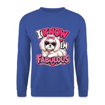 Malteser - Unisex Pullover - Royalblau - Vorne - Alina (178cm) & Michal (187cm)