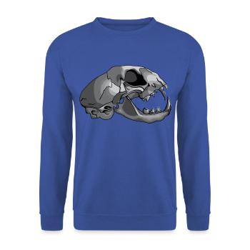 Katzenschädel - Unisex Pullover - Royalblau - Vorne - Alina (178cm) & Michal (187cm)