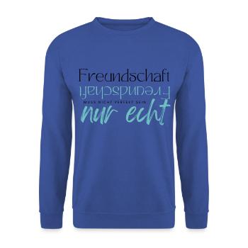 Beste Freunde FREUND Kumpel Kumpels - Unisex Pullover - Royalblau - Vorne - Alina (178cm) & Michal (187cm)