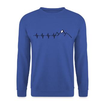 ECG de battement de coeur de montagnes - Sweat-shirt Unisexe - bleu royal - Devant - Alina (178cm) & Michal (187cm)