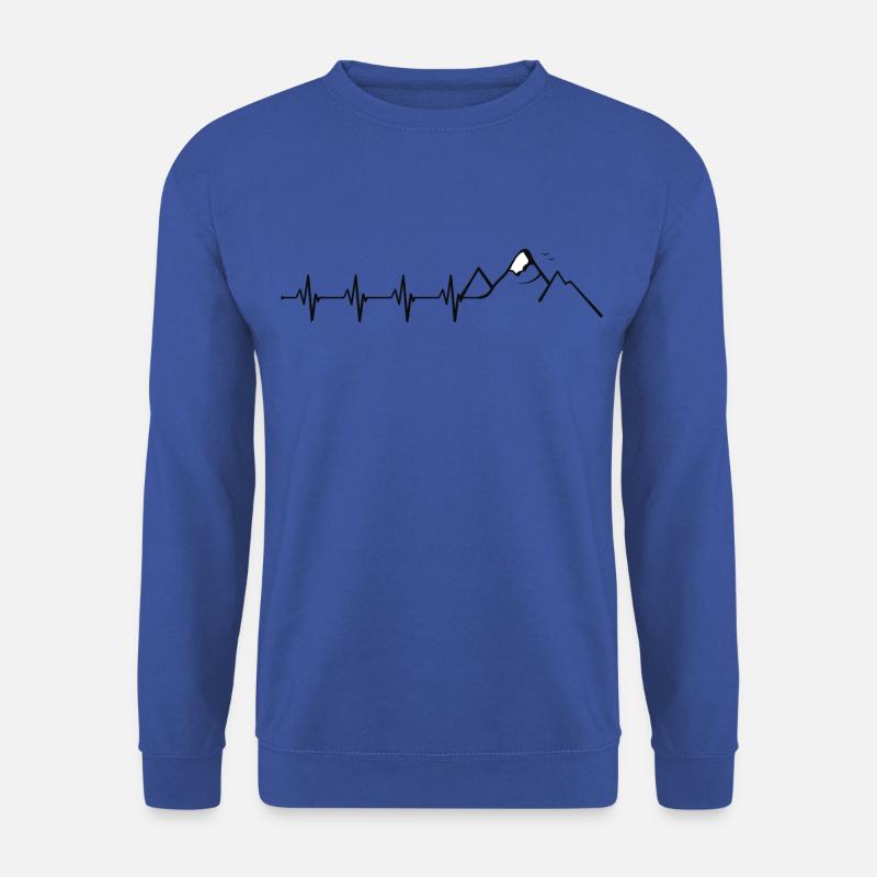Berge Heartbeat EKG - Unisex Pullover - Royalblau