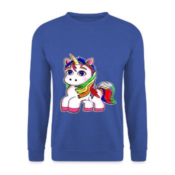 Unicorn t-shirt Unicorn tshirt tee funny cute - Unisex Sweatshirt - royal blue - Front - Alina (178cm) & Michal (187cm)