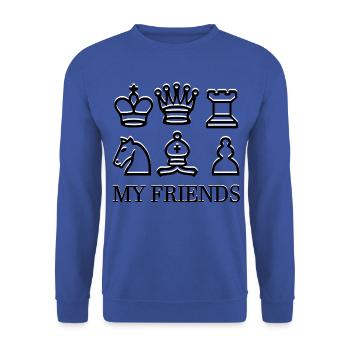 Chess - Unisex Sweatshirt - royal blue - Front - Alina (178cm) & Michal (187cm)