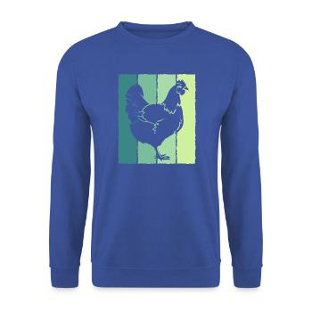 Hahn Silhouette - Unisex Pullover - Royalblau - Vorne - Alina (178cm) & Michal (187cm)