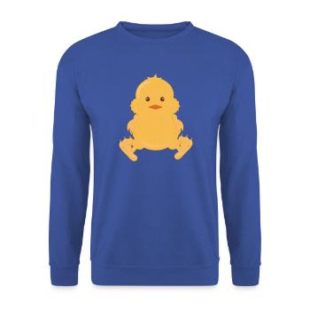 Oh how sweet! A newly hatched chick - Unisex Sweatshirt - royal blue - Front - Alina (178cm) & Michal (187cm)