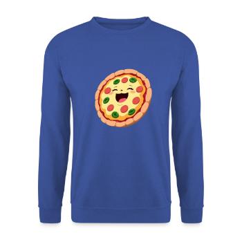 happy pizza - Unisex Sweatshirt - royal blue - Front - Alina (178cm) & Michal (187cm)