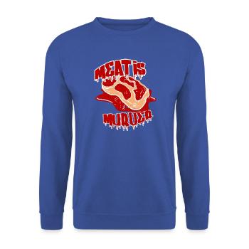 Fleisch ist Mord – Vegan Statement - Unisex Pullover - Royalblau - Vorne - Alina (178cm) & Michal (187cm)