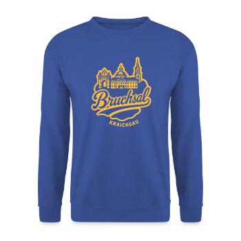 Bruchsal Kraichgau Illustration Design - Unisex Pullover - Royalblau - Vorne - Alina (178cm) & Michal (187cm)