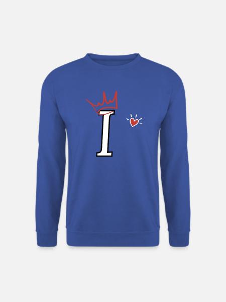 Buchstabe i Kronenherz - Unisex Pullover - Royalblau