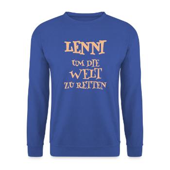 Lenni - Unisex Pullover - Royalblau - Vorne - Alina (178cm) & Michal (187cm)
