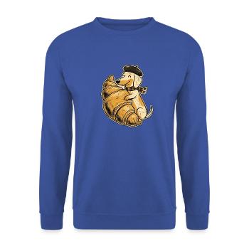 Croissant Hund - Unisex Pullover - Royalblau - Vorne - Alina (178cm) & Michal (187cm)