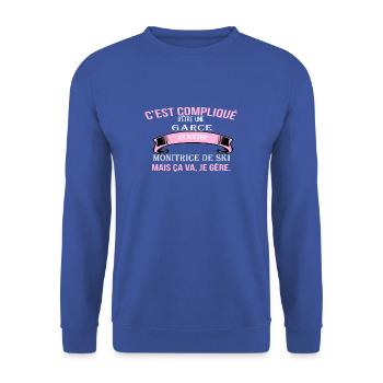 Monitrice de ski - Sweat-shirt Unisexe - bleu royal - Devant - Alina (178cm) & Michal (187cm)
