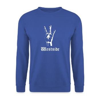 Westside Weiß - Unisex Pullover - Royalblau - Vorne - Alina (178cm) & Michal (187cm)