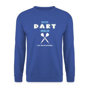 Bester Dart Spieler Darter Dartspieler Darten - Unisex Pullover - Royalblau - Vorne - Alina (178cm) & Michal (187cm)