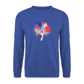 Éclaboussures de peinture d'arbre de protection de l'environnement - Sweat-shirt Unisexe - bleu royal - Devant - Alina (178cm) & Michal (187cm)