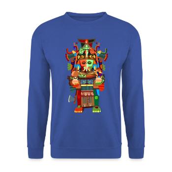 Chaac, dieu de la pluie maya - Sweat-shirt Unisexe - bleu royal - Devant - Alina (178cm) & Michal (187cm)