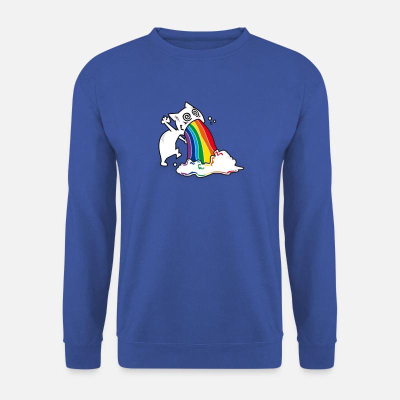 Regenbogenkotze Katze - Unisex Pullover - Royalblau