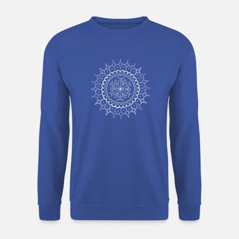 Kristall Mandala Vektor weiß - Unisex Pullover - Royalblau