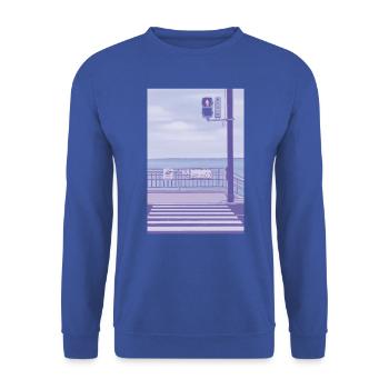 Poster illustration paysage océanique asiatique - Sweat-shirt Unisexe - bleu royal - Devant - Alina (178cm) & Michal (187cm)