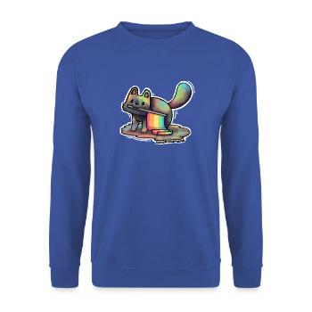Chat arc-en-ciel - Sweat-shirt Unisexe - bleu royal - Devant - Alina (178cm) & Michal (187cm)