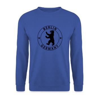 Berlin Germany Design - Sweat-shirt Unisexe - bleu royal - Devant - Alina (178cm) & Michal (187cm)