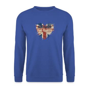 British Queen Coronation Camilla England Flag - Unisex Sweatshirt - royal blue - Front - Alina (178cm) & Michal (187cm)