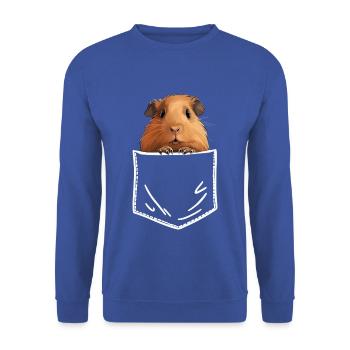 MEERSCHWEINCHEN - Unisex Pullover - Royalblau - Vorne - Alina (178cm) & Michal (187cm)