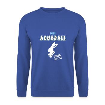 Aquaball Oster Outfit Ostergeschenk Aquaballer - Unisex Pullover - Royalblau - Vorne - Alina (178cm) & Michal (187cm)