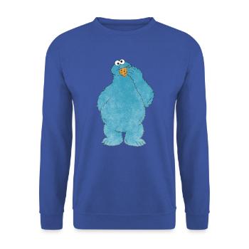 5 Rue Sésame Macaron Grignote - Sweat-shirt Unisexe - bleu royal - Devant - Alina (178cm) & Michal (187cm)