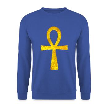 Symbole: Anch leuchtend (altes Ägypten) - Unisex Pullover - Royalblau - Vorne - Alina (178cm) & Michal (187cm)