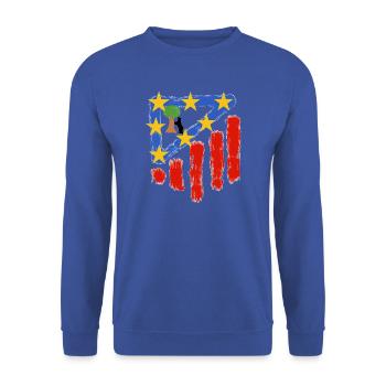 Rot-weiße Sterne - Unisex Pullover - Royalblau - Vorne - Alina (178cm) & Michal (187cm)