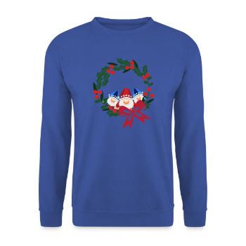 Trois têtes de saint Nicolas avec un nœud de couronne - Sweat-shirt Unisexe - bleu royal - Devant - Alina (178cm) & Michal (187cm)