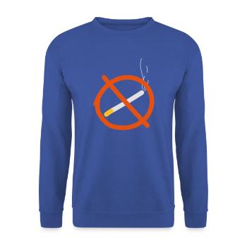 no smoking / nicht rauchen / cigarette / zigarette - Unisex Pullover - Royalblau - Vorne - Alina (178cm) & Michal (187cm)