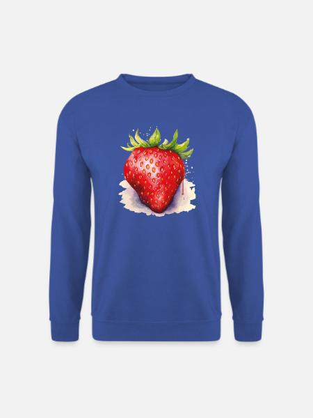 Aquarell Erdbeere - Unisex Pullover - Royalblau
