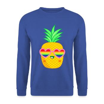 LGBTQ Pineapple Heart Glasses Rainbow Flag - Unisex Sweatshirt - royal blue - Front - Alina (178cm) & Michal (187cm)