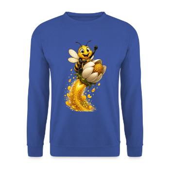 Biene Honig Imker Honigwabe Blumen Wiese Insekt - Unisex Pullover - Royalblau - Vorne - Alina (178cm) & Michal (187cm)
