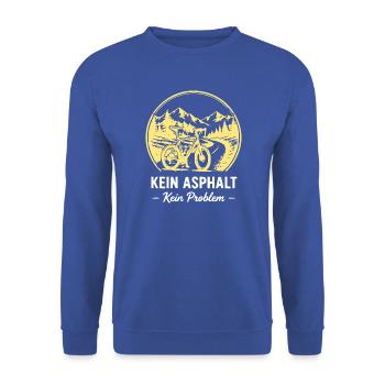 Kein Asphalt Kein Problem Fahrrad - Unisex Pullover - Royalblau - Vorne - Alina (178cm) & Michal (187cm)