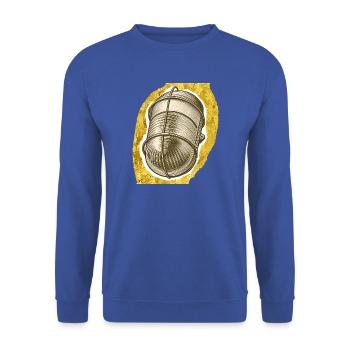 Goldene Faden-Spule Illustration - Unisex Pullover - Royalblau - Vorne - Alina (178cm) & Michal (187cm)
