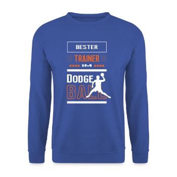 Bester Dodgeball Trainer Dodgeballtrainer Training - Unisex Pullover - Royalblau - Vorne - Alina (178cm) & Michal (187cm)