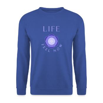 Leben, Jetzt - Unisex Pullover - Royalblau - Vorne - Alina (178cm) & Michal (187cm)