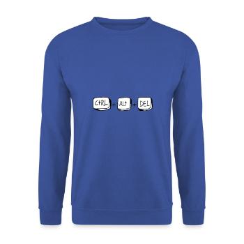 CTRL ALT DEL to restart - Unisex Pullover - Royalblau - Vorne - Alina (178cm) & Michal (187cm)
