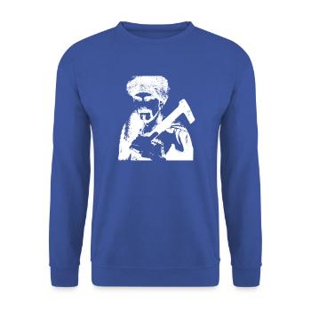 Bûcheron avec chapeau de hache et de castor - Sweat-shirt Unisexe - bleu royal - Devant - Alina (178cm) & Michal (187cm)