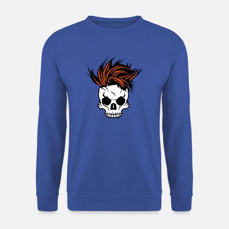 Totenkopf-Punk-Frisur 1511 - Unisex Pullover - Royalblau