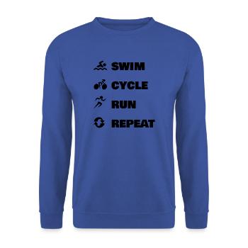 Triathlon - swim, cycle, run, repeat Training - Unisex Sweatshirt - royal blue - Front - Alina (178cm) & Michal (187cm)