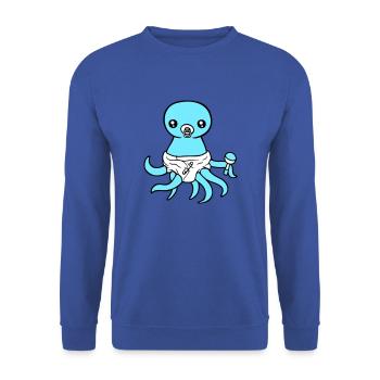 Octopus Bébé Hochet Couche Sucette Enfant Né - Sweat-shirt Unisexe - bleu royal - Devant - Alina (178cm) & Michal (187cm)